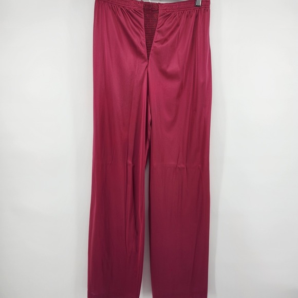 VTG Women's Burgundy Lace Trim Short Sleeve Button Down Pajama‎ Set Classy Sexy - Picture 7 of 8